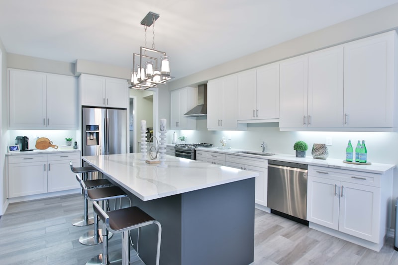 A kitchen opened into the dining space