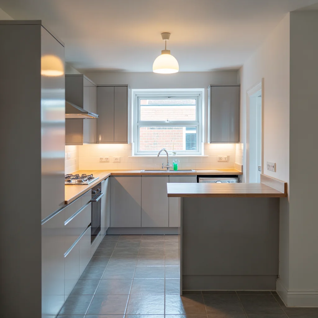 A handleless kitchen with oven and worktops fitted in Hemel Hempstead